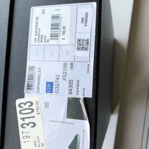 🚫SOLD AUTH Chanel Black Pebbled Espadrilles 35 5 - Picture 8 of 8